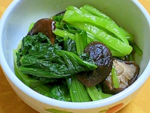 小松菜椎茸のおしたし サラスピナーを使って